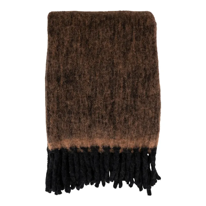 Pled MEBLIVA Carmel Wełniany 130x170 cm - Brązowy