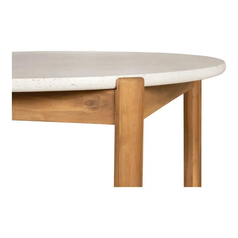 Stół MEBLIVA Terracina 120cm Okrągły Drewno Akacja - Biały