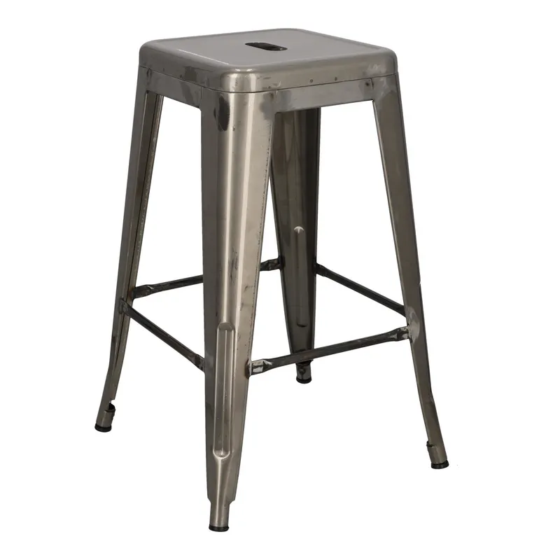 Hoker Barowy MEBLIVA Paris 66cm Metal Nowoczesny - Czarny