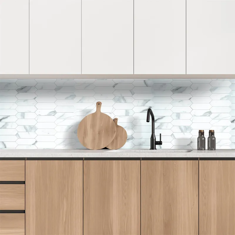 Panel Winylowy Samoprzylepny Easy Stick MEBLIVA Marmurowy Heksagon - Biały
