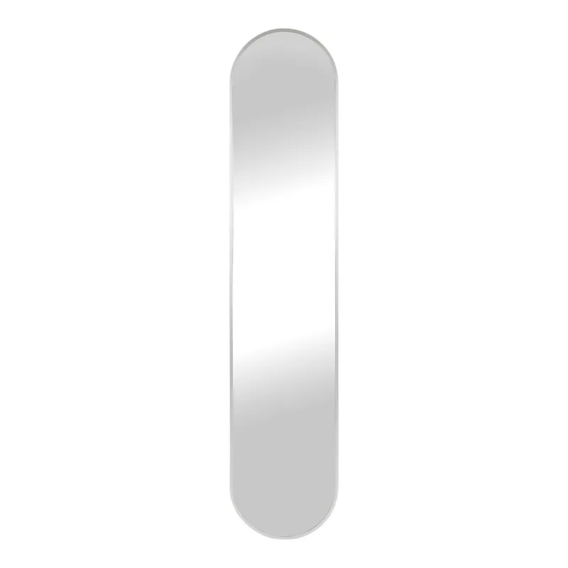 Lustro MEBLIVA Hennetved, Aluminium, Owalne 35x170 cm - Srebrne