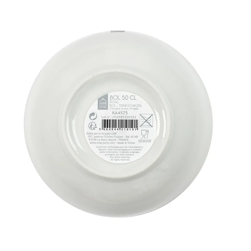 Miska Pearl Gold MEBLIVA Porcelana 500ml - Biała