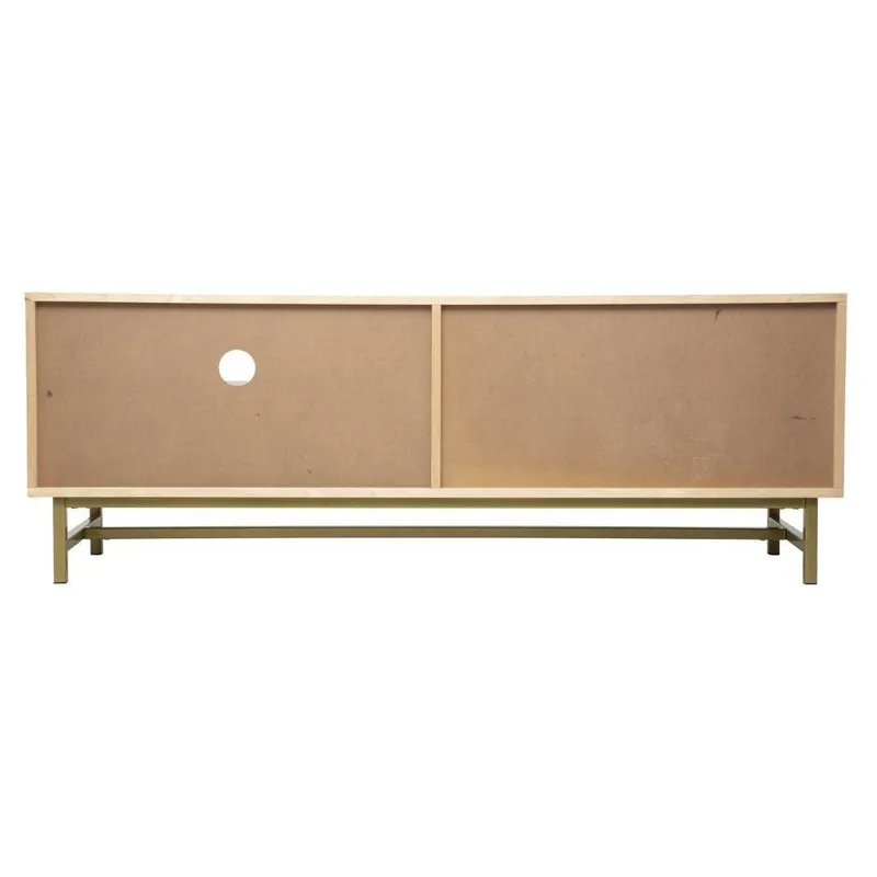 Szafka RTV MEBLIVA Rayo Rattan 140 cm - Naturalny
