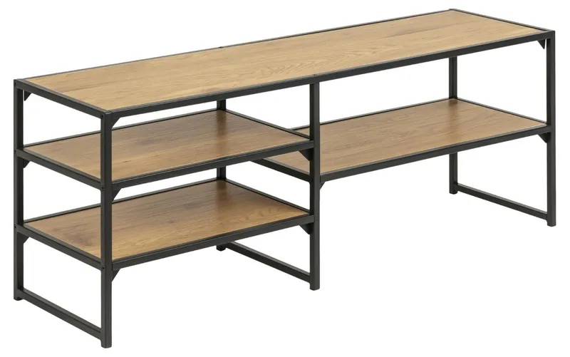 Szafka RTV MEBLIVA Seaford 120 cm, Płyta MDF, Industrialny - Naturalny