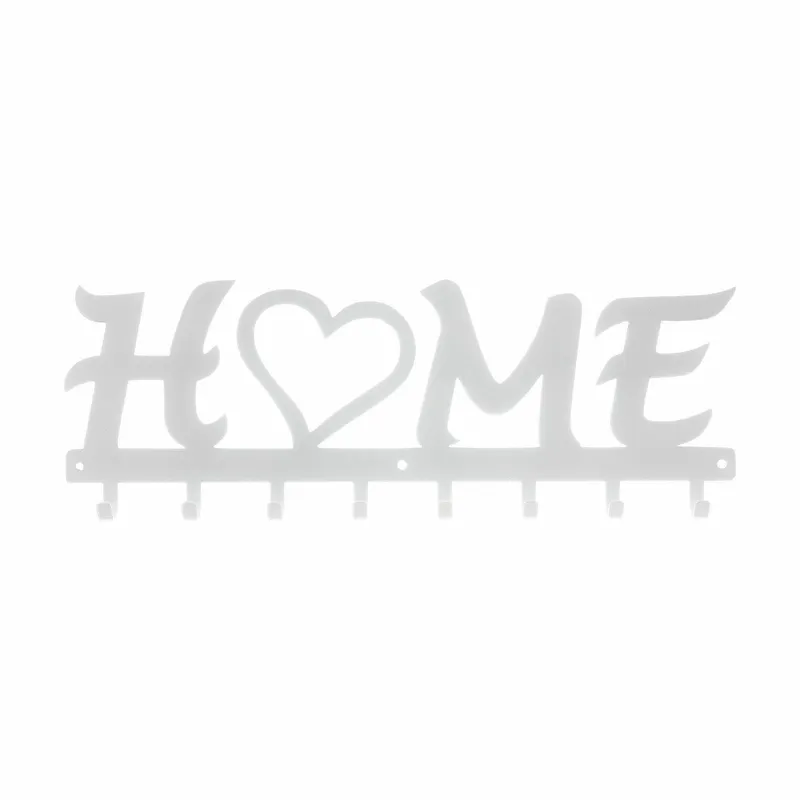 Wieszak Ścienny MEBLIVA Home Metalowy 8 Uchwytów - Biały