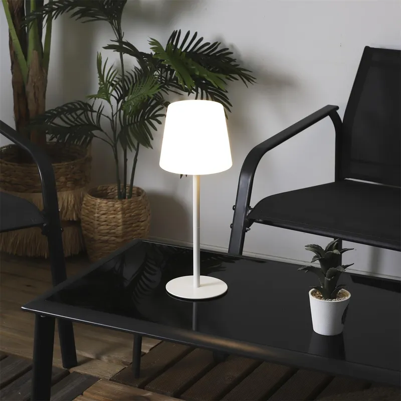 Lampa Stołowa MEBLIVA USB Biała - Nowoczesna, Ściemnialna - 40 cm