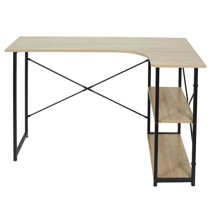 Biurko Narożne MEBLIVA Stand, 120x74 cm, Industrialny - Czarny