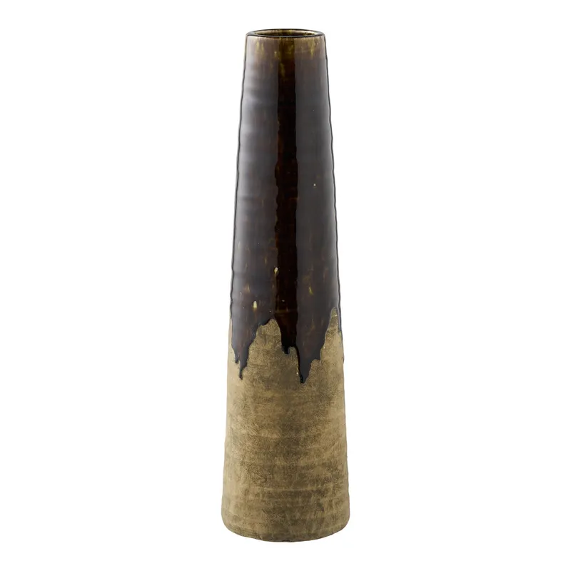 Wazon MEBLIVA Cali Ceramiczny Nowoczesny 48 cm - Brązowy