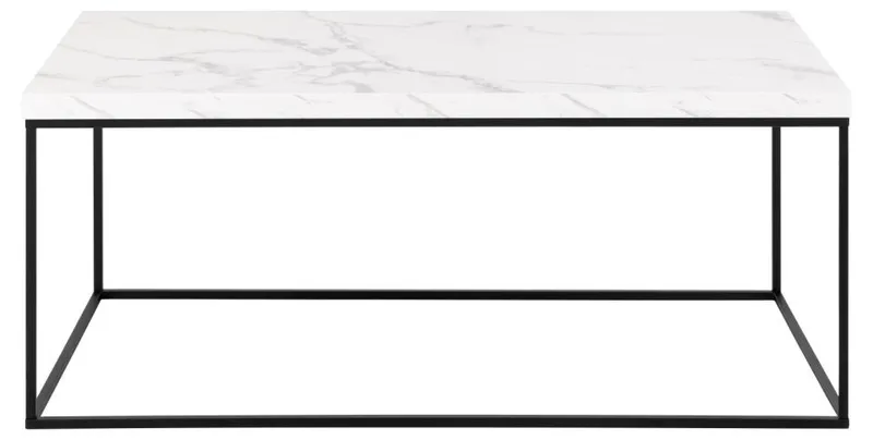 Stolik Kawowy MEBLIVA Barossa 110x55cm, Blat Marmur, Stal - Biały