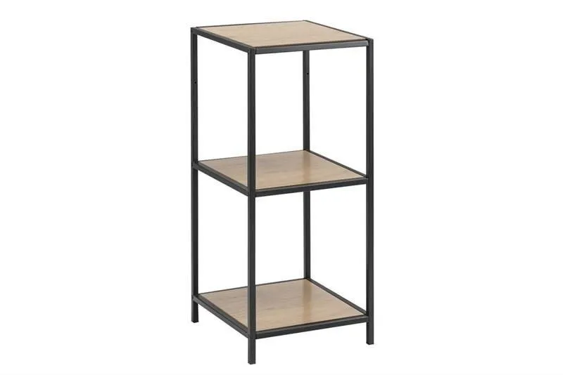 Regał MEBLIVA Seaford II Metalowy Z Półkami MDF - Naturalny