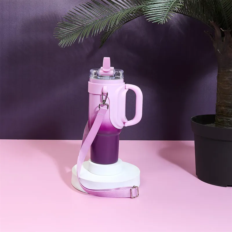 Kubek Termiczny MEBLIVA Malibu 900ml, Polipropylen - Różowo-Fioletowy