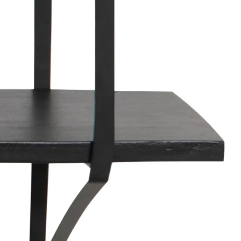 Półka Ścienna MEBLIVA Belfast 2, Metal I MDF, 191 cm - Popielaty Czarny