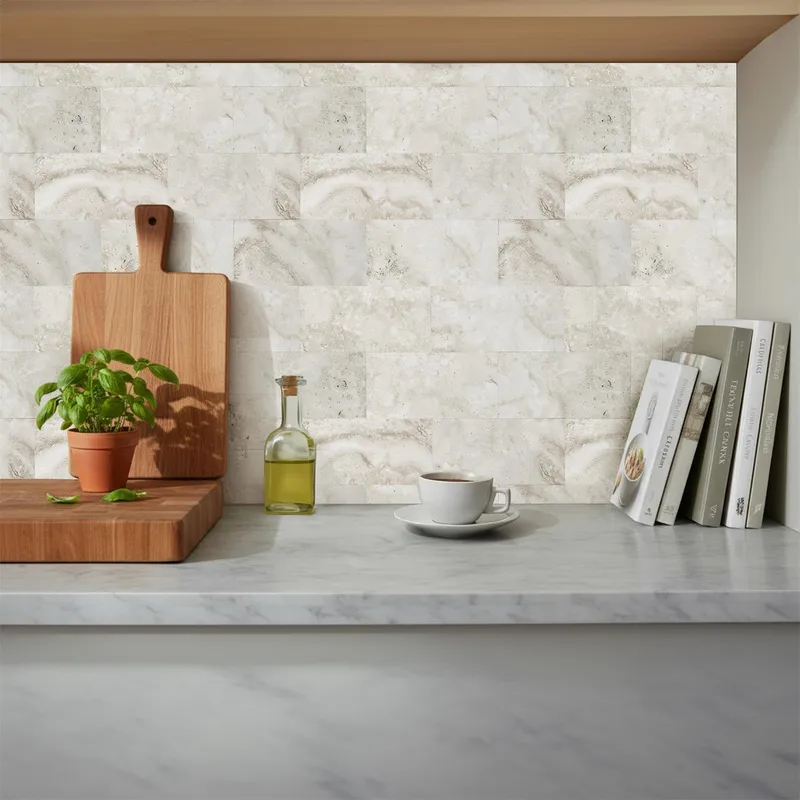 Panel Winylowy Samoprzylepny MEBLIVA Easy Stick Trawertyn - Szary