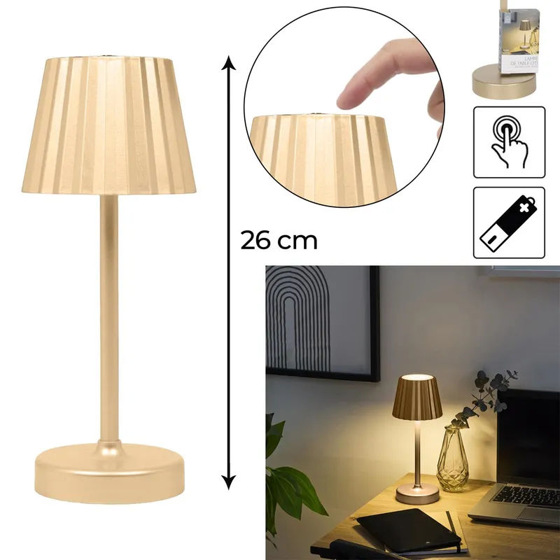 Lampka Nocna MEBLIVA Blanca LED Dotykowa Do Sypialni - Złota