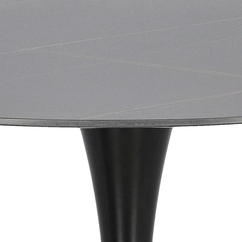 Stół MEBLIVA Skinny Premium Stone 90cm - Spiek Czarny