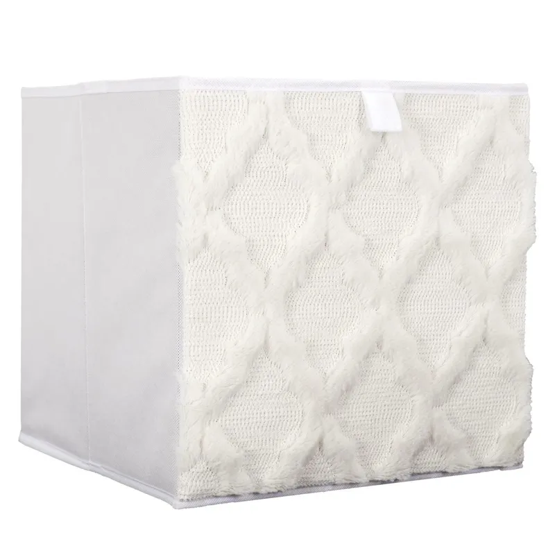 Pudełko Do Regału MEBLIVA Boho 30x30 cm - Białe