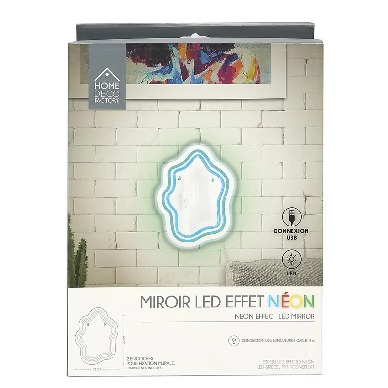 Lustro LED MEBLIVA Z Neonowym Oświetleniem - Lustrzany