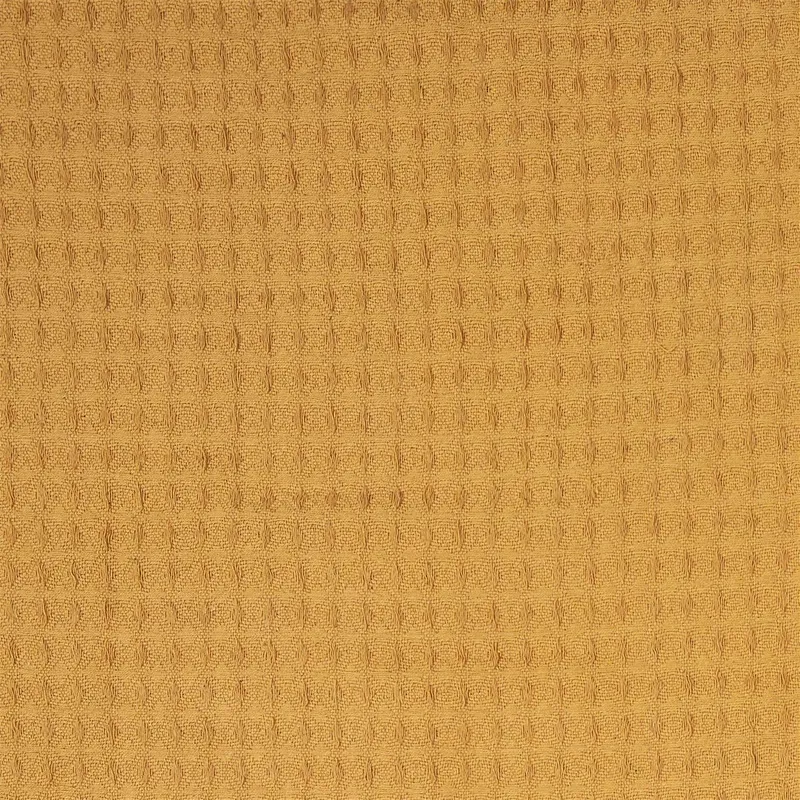 Pled MEBLIVA Waffle Bawełniany 160x130 cm - Żółty