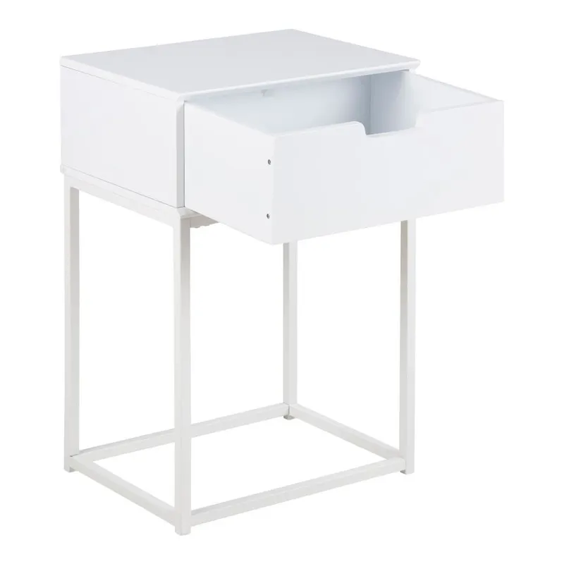 Szafka Nocna MEBLIVA Mitra Skandynawska 40 cm, MDF - Biała