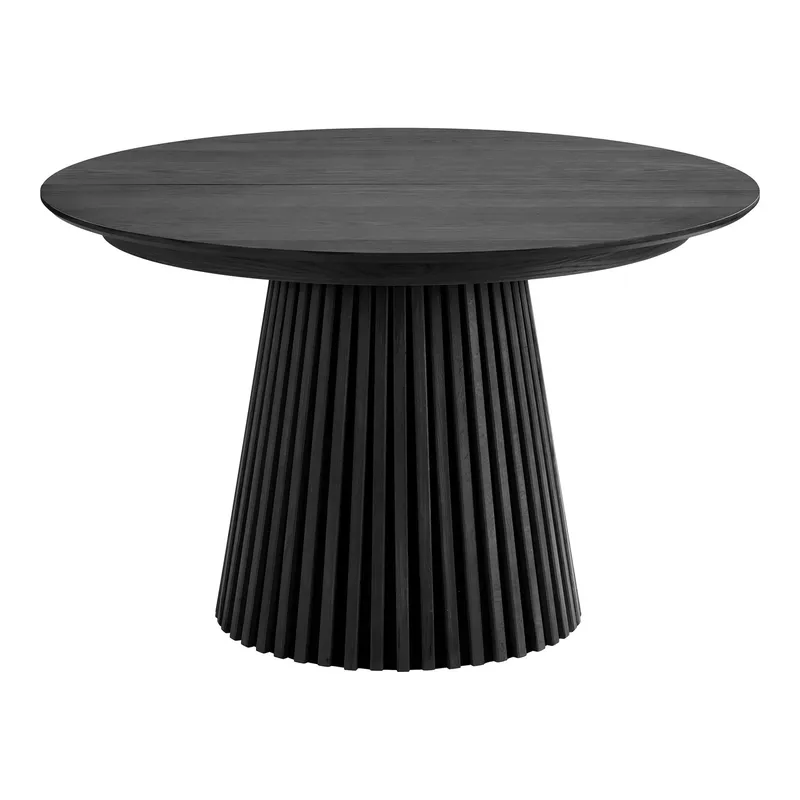 Stół Rozkładany MEBLIVA Osaka Drewno, Okrągły 120/240 cm - Czarny Dąb