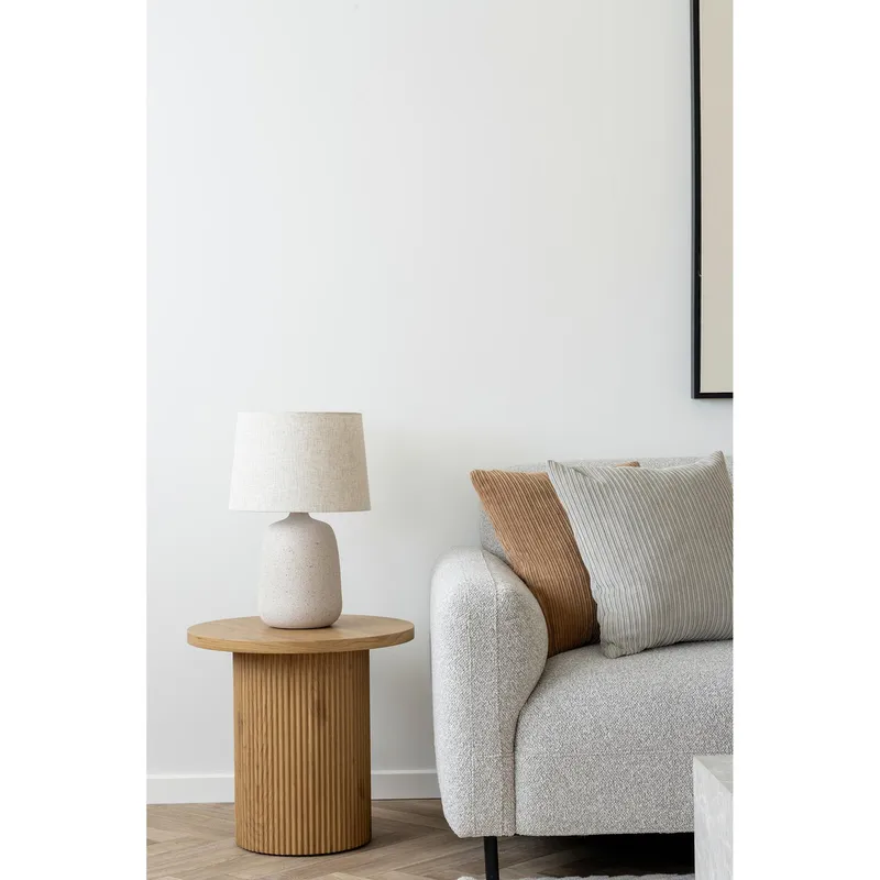 Lampa Stołowa MEBLIVA Coft Ceramiczna, 46 cm - Piaskowa