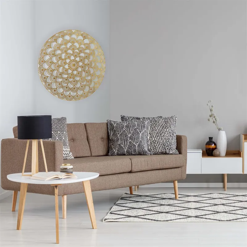 Dekoracja Ścienna MEBLIVA Mandala Metal Glamour - Złota