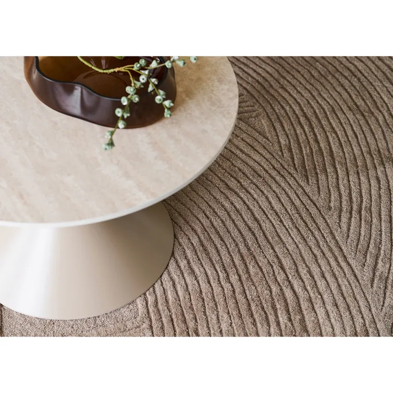 Stolik Kawowy MEBLIVA Annecy Ceramiczny Blat 70 cm - Trawertyn