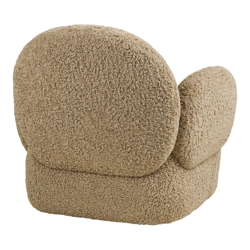 Fotel MEBLIVA Messina Obrotowy Tkanina Teddy - Jasnobrązowy