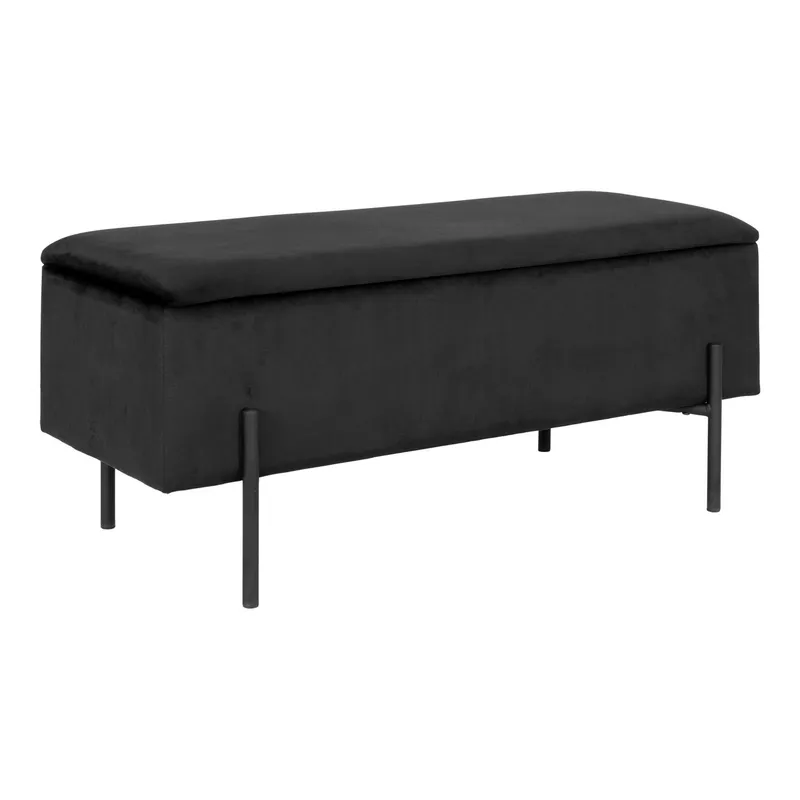 Ławka MEBLIVA Watford VIC Tapicerowana Bouclé, 95 cm - Czarna