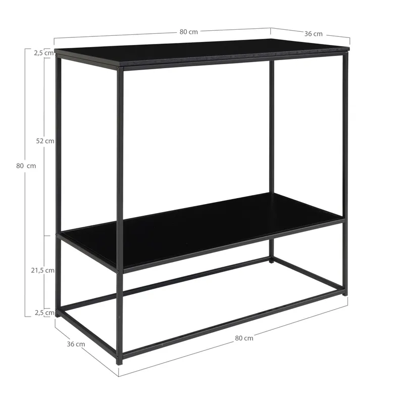 Konsola MEBLIVA Vita, Nowoczesny Design, Płyta Wiórowa - Czarny
