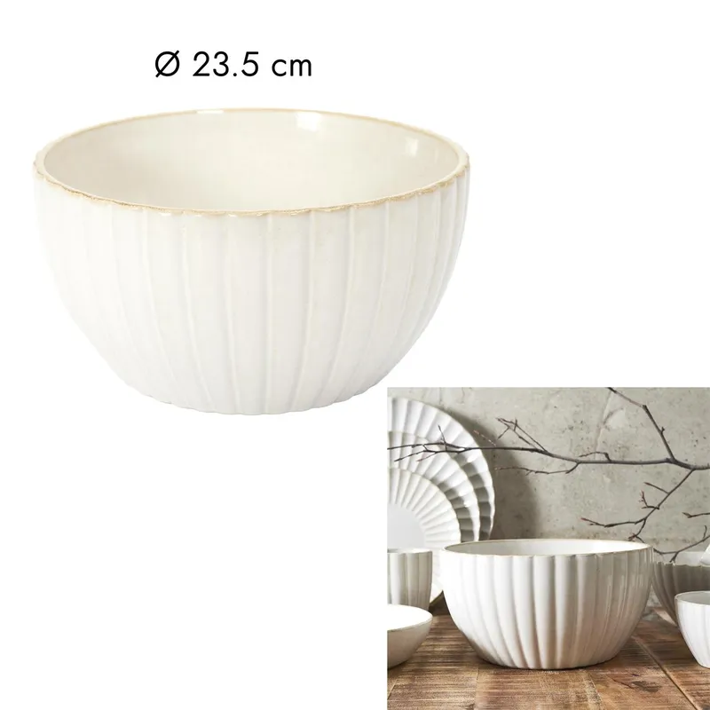 Miska Vlora 23,5cm MEBLIVA Ceramika Nowoczesna - Beżowa