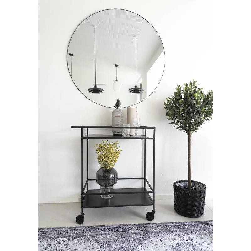 Lustro MEBLIVA Jersey Okrągłe, Nowoczesne, Średnica 80 cm - Czarne