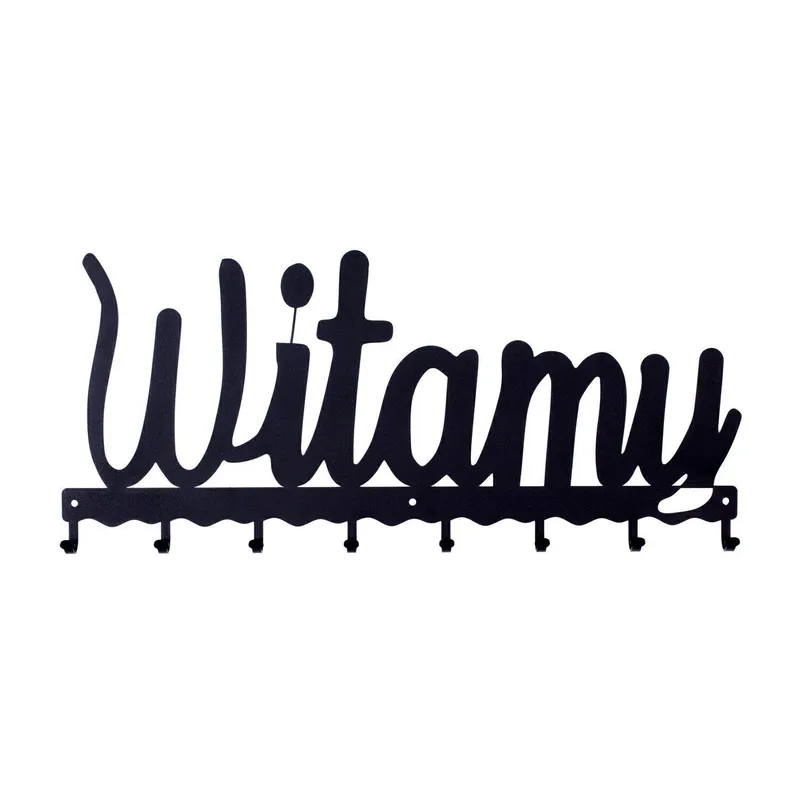 Wieszak Ścienny MEBLIVA Witamy Metal Industrialny - Czarny