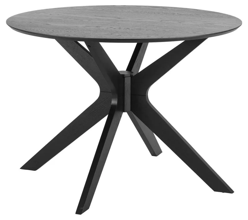 Stół Okrągły MEBLIVA Duncan Fornir Dębowy 105 cm - Czarny