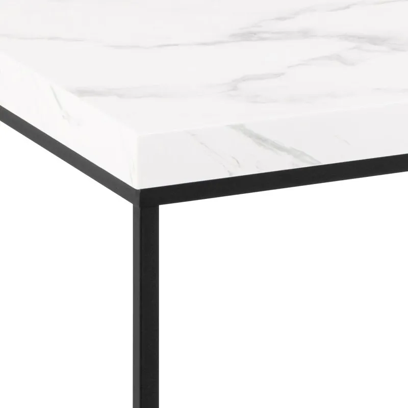 Stolik Kawowy MEBLIVA Barossa 110x55cm, Blat Marmur, Stal - Biały