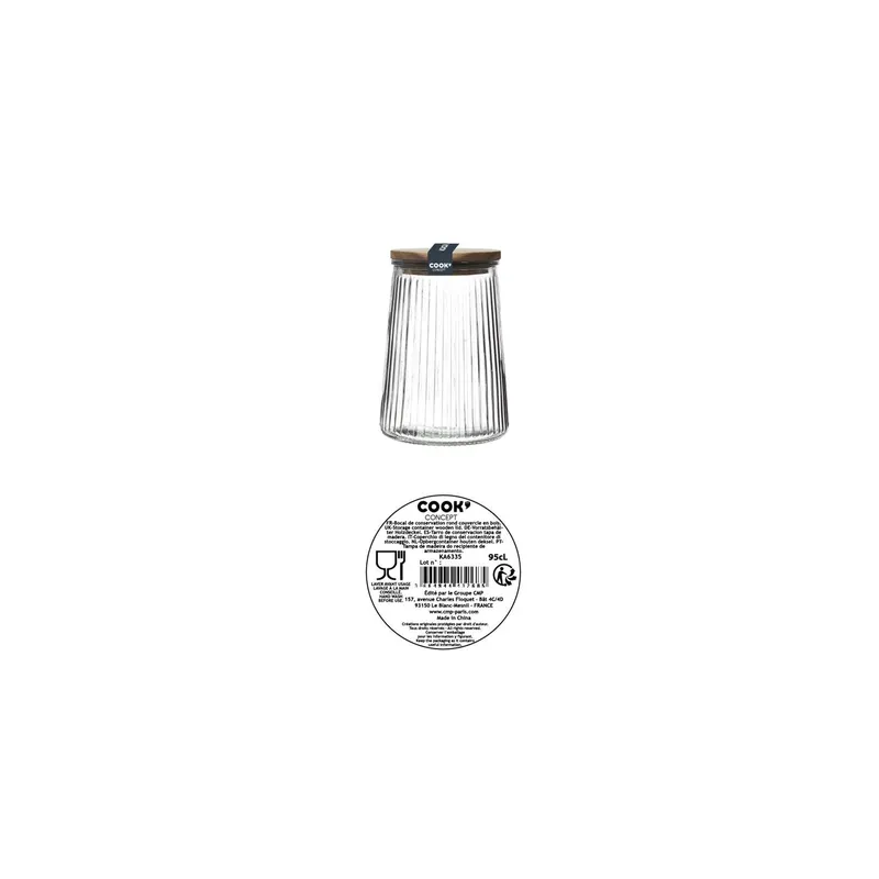 Słoik Do Przechowywania MEBLIVA Acacia 950 ml - Transparentny