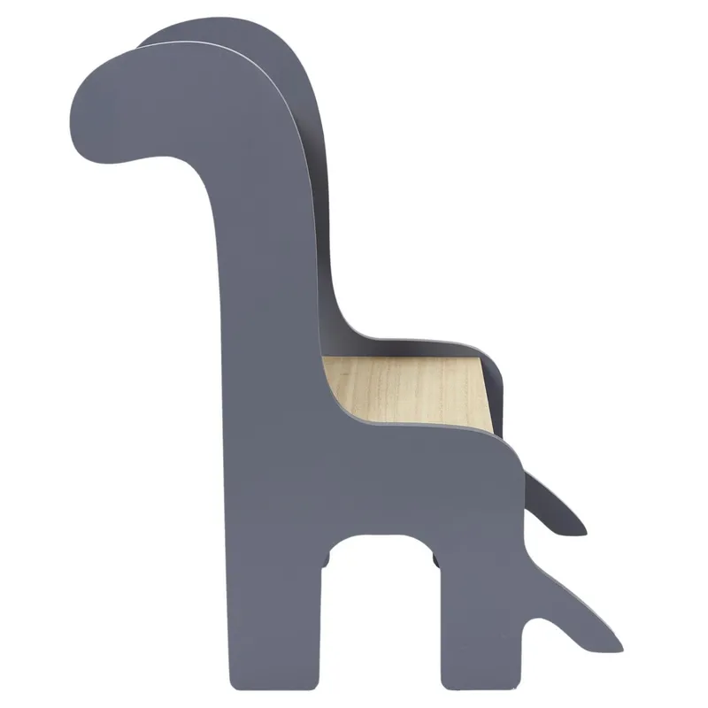 Krzesło Dziecięce MEBLIVA Dino MDF Nowoczesne - Szary/Naturalny