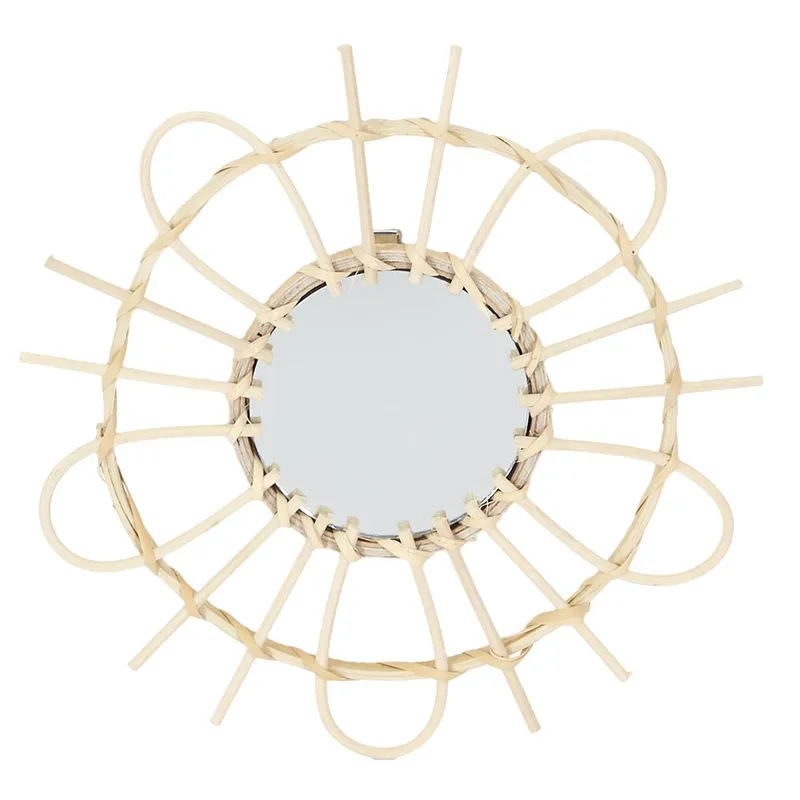 Zestaw 3 Luster Rattanowych MEBLIVA Lipsi, Okrągłe 28 cm - Naturalny