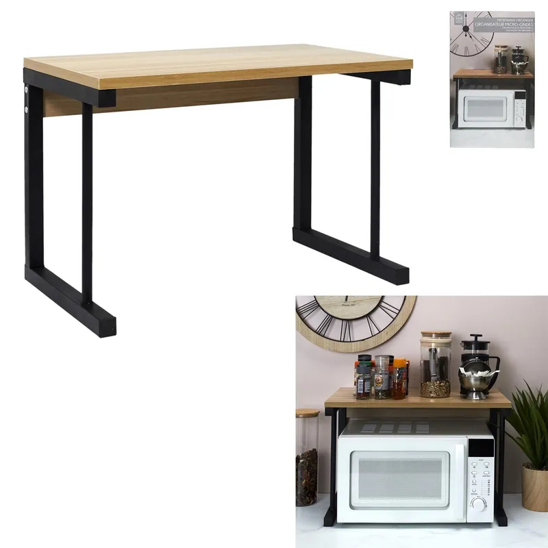 Półka Organizer Nad Mikrofalówkę MEBLIVA MDF 54×36 cm - Naturalny