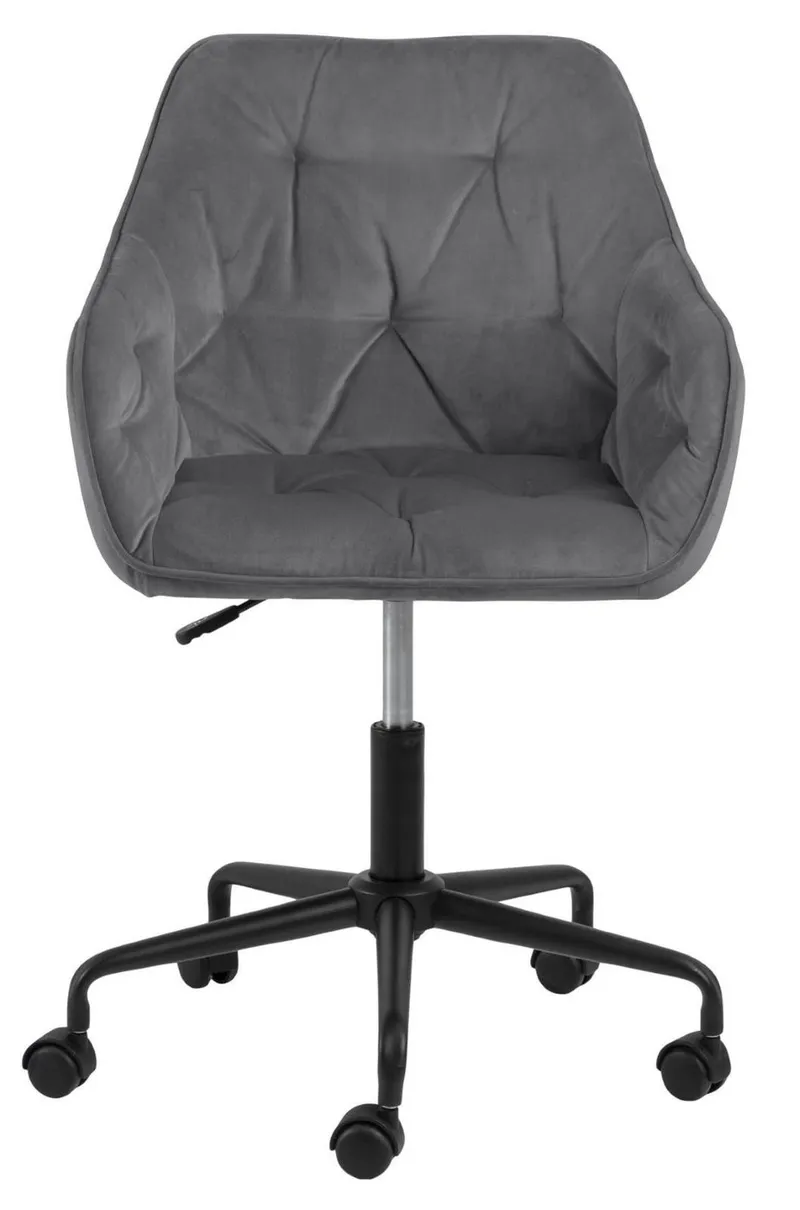 Fotel Biurowy MEBLIVA Brooke Welur, Ergonomiczny - Szary Jasny