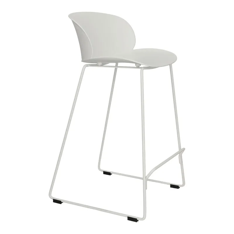 Hoker MEBLIVA Vivia 66cm Nowoczesny Z Oparciem - Biały