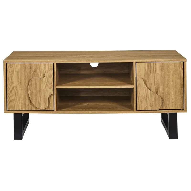 Szafka RTV MEBLIVA Calypso 110 cm, Płyta MDF, Styl Boho - Naturalny
