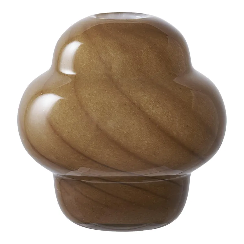 Wazon MEBLIVA Szklany Brązowy Okrągły Boho 17 cm - Brązowy