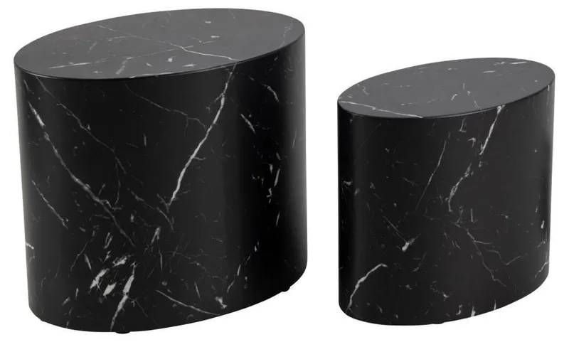 Stolik Kawowy MEBLIVA Mice Black Marble, Nowoczesny - Czarny