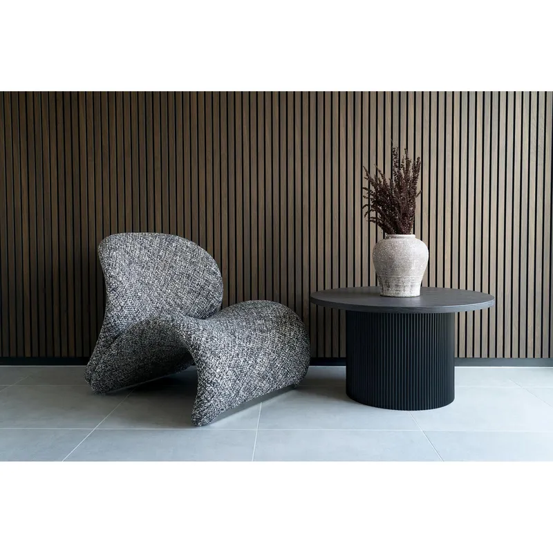 Stolik Kawowy MEBLIVA Boavista 80cm Okrągły MDF - Brązowy Ciemny