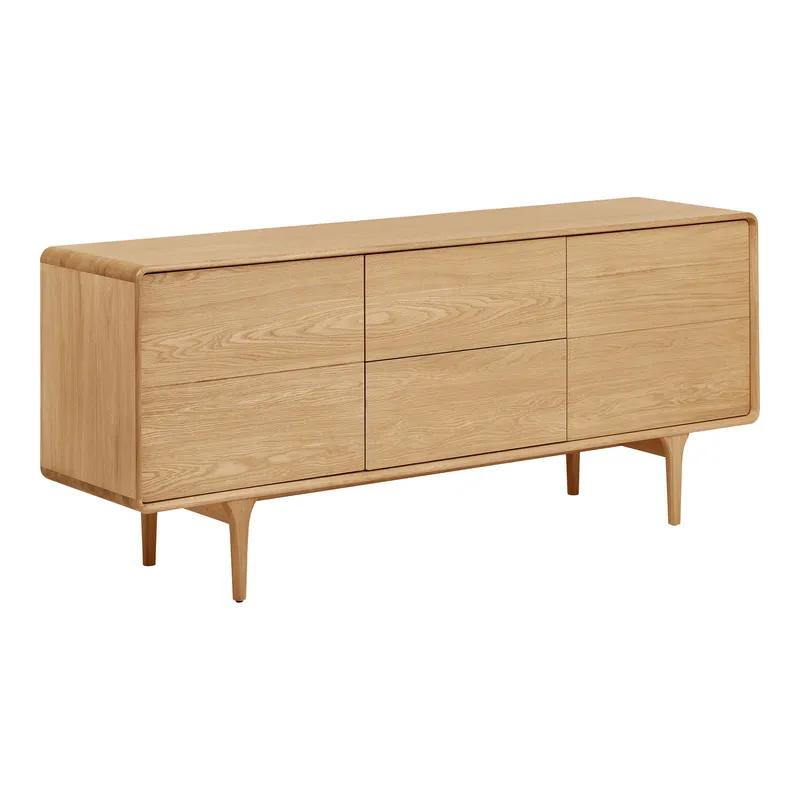 Komoda MEBLIVA Darwin 180x45x75 cm MDF Skandynawska - Naturalny Dąb