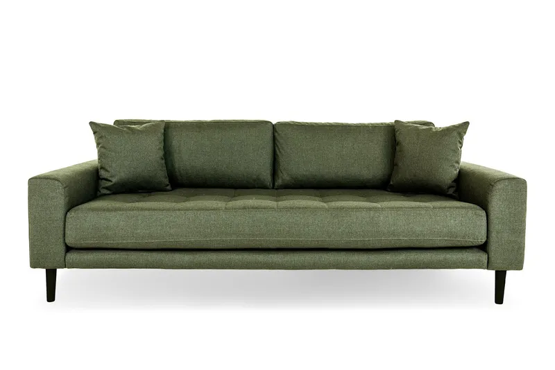 Sofa MEBLIVA Lido 3-OSOBOWA Skandynawska Poliester - Zielona
