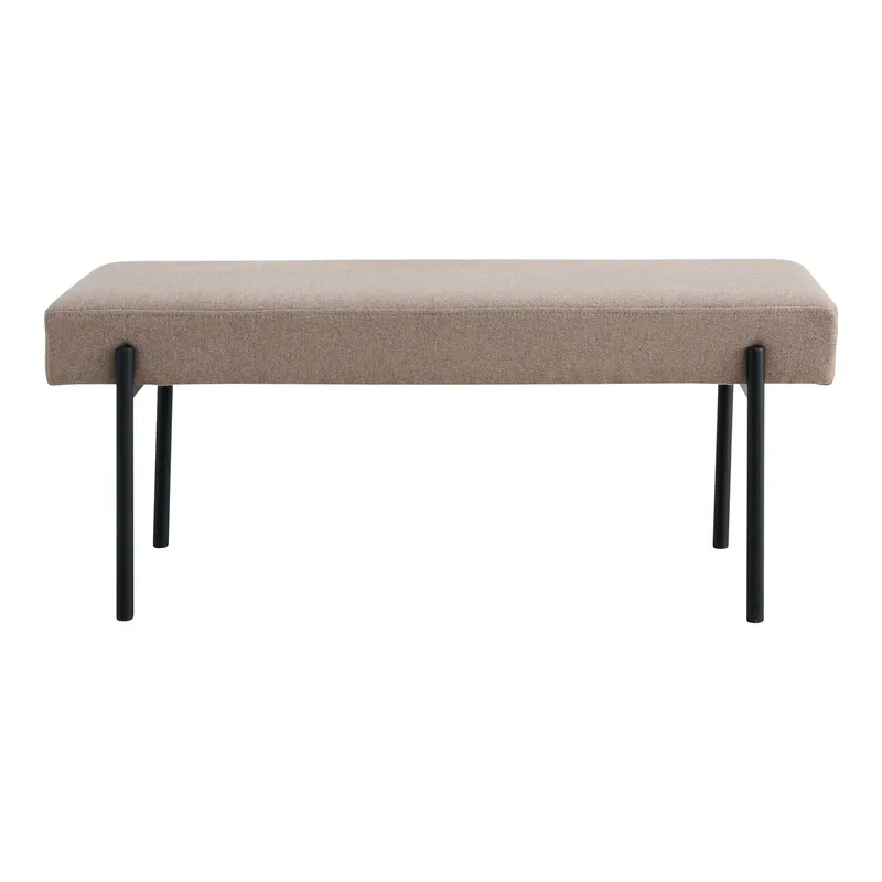Ławka MEBLIVA Swindon Tapicerowana, Metal, 100 cm - Beżowa