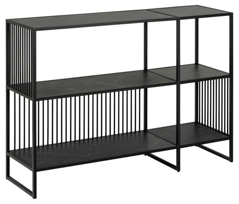 Regał MEBLIVA Strington Niski Metalowy 120 cm - Czarny