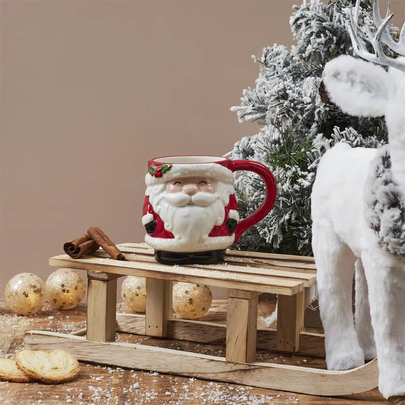 Kubek Świąteczny MEBLIVA Mikołaj Ceramiczny - Multikolor